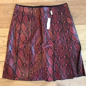 Marc Jacobs Women's Python Embossed Leather A-Line Skirt Red Pleated MSRP: $1500 - Picture 1 of 5