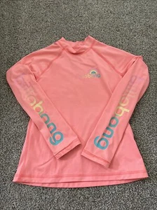 Billabong Girls Rashguard Swim Shirt Neon Coral Size Small - Picture 1 of 5