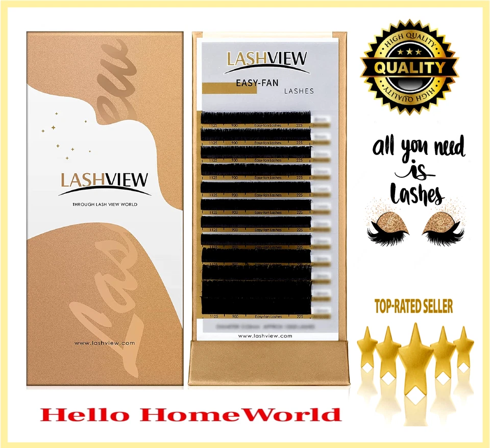 LASHVIEW Professionelle einfache Lüfterverlängerungen Wimpern weiches Licht Auto-Lüfter Wimpern 🙂