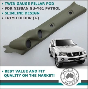 DUAL PILLAR POD 2 GAUGE HOLDER FOR NISSAN GU PATROL 1997 - 2016 TRIM COLOUR G - Picture 1 of 2