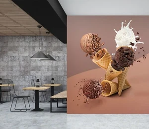 3D Chocolate Cone 687 Wallpaper Mural Wall Print Wall Wallpaper Murals US Honey - Picture 1 of 11