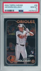 2024 Topps Chrome Jackson Holliday RC ROOKIE PSA 10 GEMME OTTIME CONDIZIONI GRADO FRESCO - Foto 1 di 2