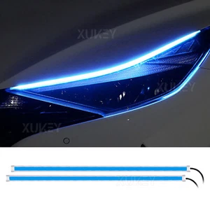 2pcs Sequential LED Strip Turn Signal Indicator Car DRL Daytime Running Lights - Picture 1 of 13