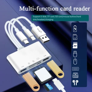 5 in 1 Memory Card Reader USB 3.0 OTG Adapter SD Card Reader For iPhone/iPad LOT - Picture 1 of 12