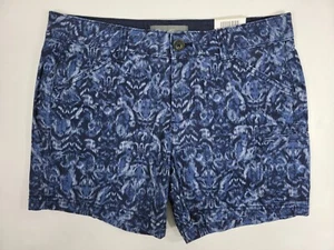 NWT Eddie Bauer Women's Size 8 Slightly Curvy Mid Rise Cargo Shorts Blue NEW - Picture 1 of 7