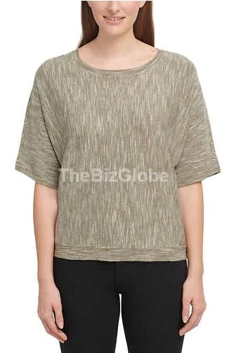 DKNY Ladies' Marled Knit Top Sag Sage Size Medium