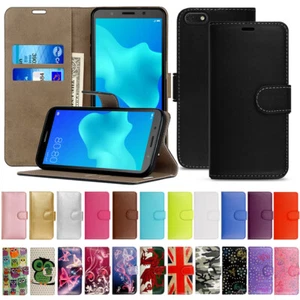 For Huawei Y9 Y7 Y6 Y5 Y6P Y5P Y3 Leather Flip Wallet Case Phone Cover - Picture 1 of 17