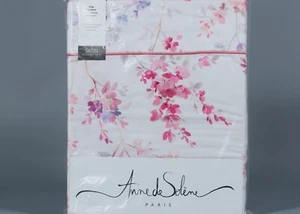 ANNE DE SOLENE CLEMENCE 100% Satin 300TC Cotton KING Flat Sheet - Picture 1 of 3