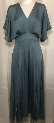 VESTIDO LONGO Anthropologie GRADE & COLLECT feminino tamanho pequeno fendas fluidas - Imagem 1 de 4