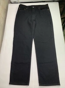 Levi's 550 Relaxed Fit Straight Leg Black Denim Jeans 40 X 34 Measured Mens - Picture 1 of 7