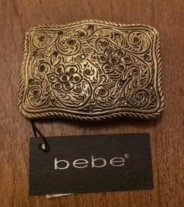 NWT bebe Gold with Rhinestones Western Belt Buckle - 1sz - Picture 1 of 6