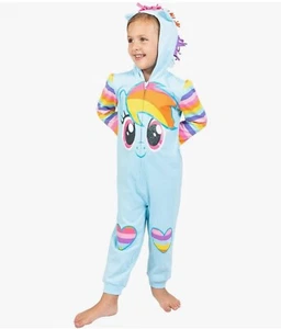 My Little Pony Size 6X Rainbow Dash Costume Coverall One Piece Hooded Pajamas - Picture 1 of 8