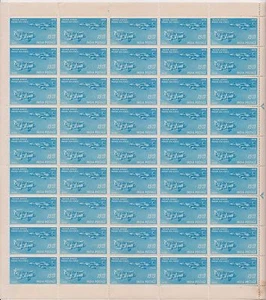 INDIA 1958 15NP SILVER JUBILEE OF INDIAN AIR FORCE COMPLETE SHEET OF 45 STAMPS. - Picture 1 of 2
