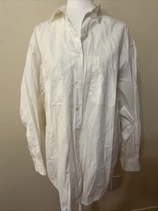 Women’s Vintage Banana Republic Button Up Long Sleeve White Cotton Blouse Size M - Picture 1 of 3