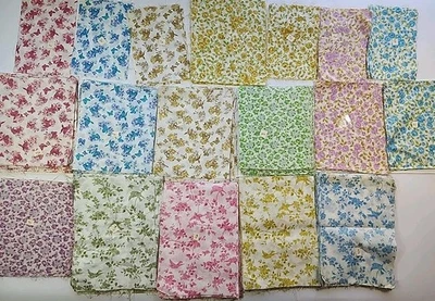270+ Pastel Floral Toile De Jouy Botanical Fruit Cotton Precut Quilting Squares - Image 1 of 4
