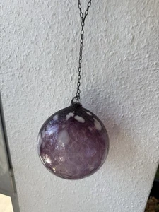 Große Glaskugel Lila Mund Geblasen Vintage Künstlerglas Deko Kugel - Bild 1 von 9