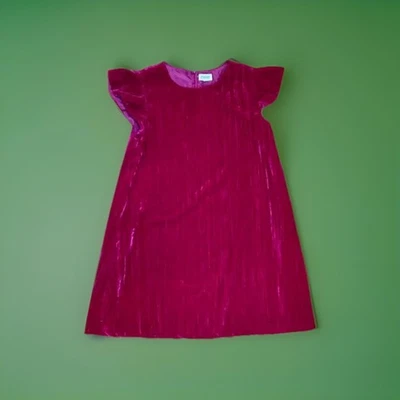 Vestido de terciopelo arrugado para niña Gymboree - Frambuesa Talla 6 Foto 1 de 4