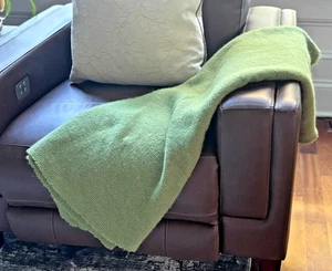 Ethan Allen Basketweave Throw Blanket 45x60 Baby Alpaca Nylon Wool Avocado EUC - Picture 1 of 13