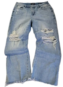 Judy Blue Jeans 16w Distressed 90s Straight Blue - Picture 1 of 7