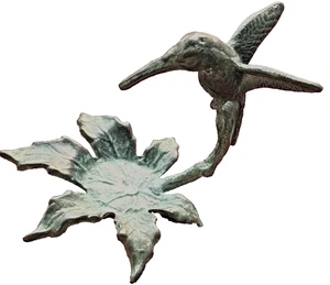 Hummingbird Flight Sculpture Bronze Verdigris Art Tray Dish Butterfly Puddler - Picture 1 of 7