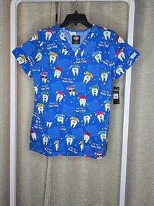 Tooth's Day Everyday Dickies Scrubs Dental EDS V Neck Top DK704 TDEY - Picture 1 of 6