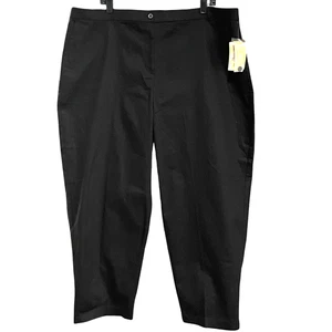 Bechamel Chino Pants Womens Size 24W Black Flat Front Career Short Length NWT1 - Picture 1 of 7