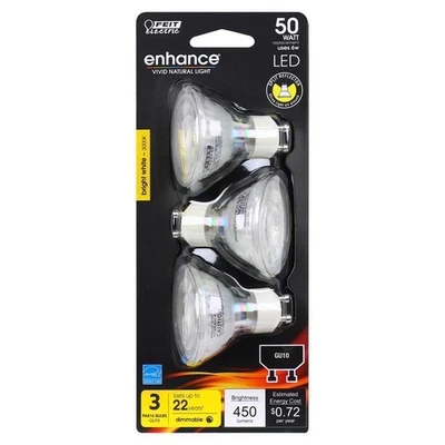 Feit Electric MR16FG500930CA3 120V 6W 3000K Bright White MR16 LED Light Bulb - Image 1 of 3