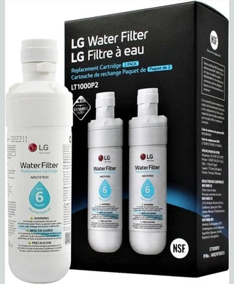 2 PACK LG LT1000P/PC/PCS Authentic Genuine Water Filter Replacement Cartridge  - Image 1 of 4