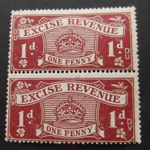 GB-1916-1d Lake/Brown Excise Revenues-Joined pair-MH Good gum - Picture 1 of 2