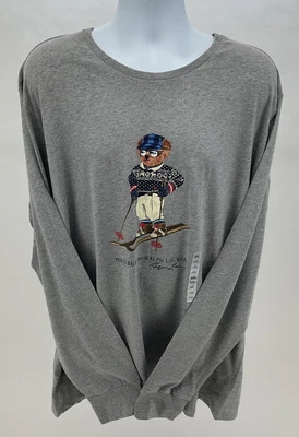 Hombre Talla XXL - Polo Ralph Lauren POLO BEAR SKI Camiseta Manga Larga Gris Foto 1 de 4