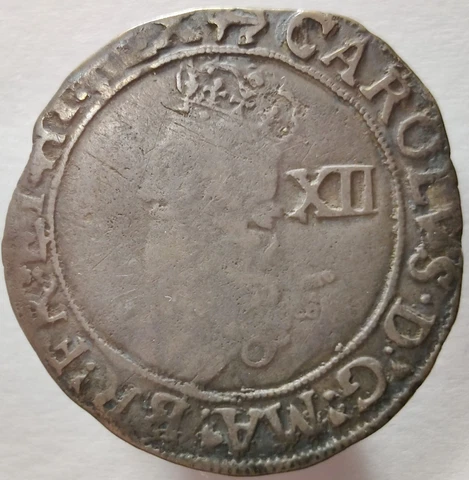 England Charles I 1628-9 AR Shilling Tower Mint Anchor mm Hammered Silver Coin Cover