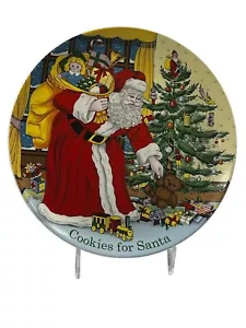 SPODE Christmas Tree COOKIES FOR SANTA 9” Plate England Colorful Sack Of Toys - Picture 1 of 6