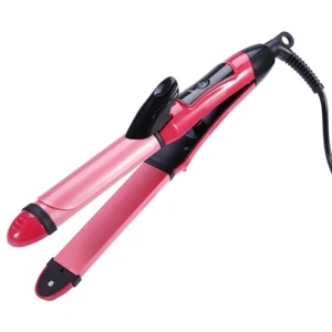 2 In 1 Ceramic Hair Straightener Curler Hair Curler Flat Iron Straight Hair - Picture 1 of 14