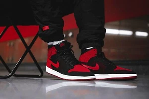 Air Jordan 1 Retro High OG Flyknit Bred 2017 US Mens 10 - Picture 1 of 18