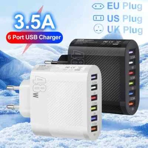 ✅ Chargeur Rapide USB 6 Ports USB - 48W/3.1A - Fast Charge 6 en 1 - QC 3.0 - Photo 1/7