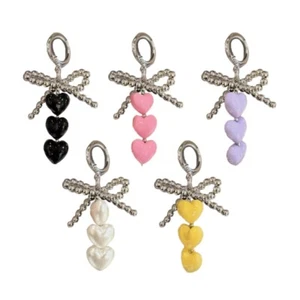 Beaded Bowknot Heart Keychain Sweet Lovely Pendant Decoration Keyring Jewelry - Photo 1 sur 13