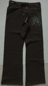 NWT Limited Too Solid Brown w Drawstring Adjust Waist & Sequin Bead Pants 12 - Picture 1 of 3