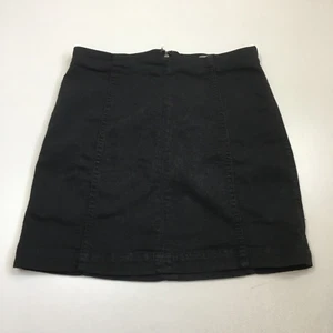 FREE PEOPLE Black Wash A Line Denim Skirt Womens sz 8 - Picture 1 of 8