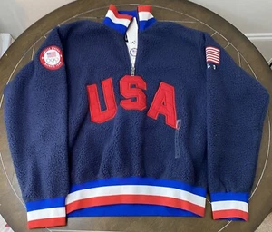 Polo Ralph Lauren USA Olympics Fleece Pullover Size Small Women Red White Blue - Picture 1 of 13