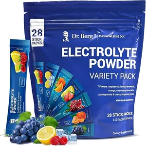 Dr. Berg Sugar Free Electrolyte Powder Variety Pack – 28 Keto Hydration Packets - Picture 1 of 7