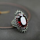 Jewelry Black Ore Ring Wish Hot Sale Big Gem Ring Vintage Silver Accessories