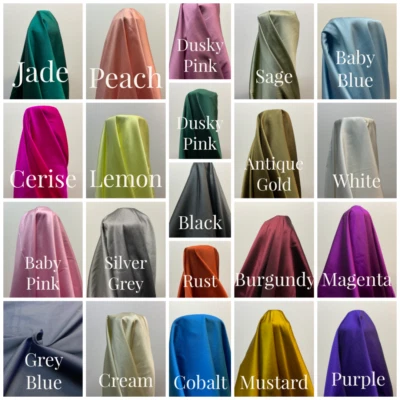 £4.99 Plain Polyester Faux Silk Taffeta dress craft fabric 142cm wide M1730 - Image 1 of 2