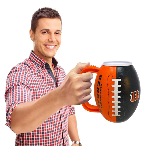 Cincinnati Bengals Mug 24 Ounce 3D Foot Ball Shaped  Mug  NFL New Release Cover