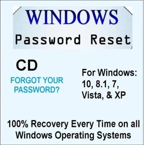 Password Forgotten? Windows XP, 7, 8 & 10 on Bootable CD Full instructions - Picture 1 of 1