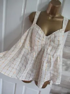 Camicia da donna nuovo NEXT ● taglia 22 ● beige oro a quadretti - Foto 1 di 5