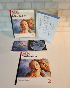 Adobe Illustrator 10 Macintosh CD, User, Flattening & Quick Ref Guides Serial # - Picture 1 of 3