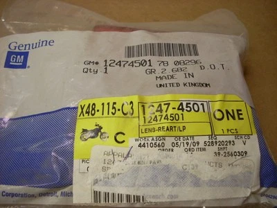 12474501 LÁMPARA TRASERA LENTE Foto 1 de 2