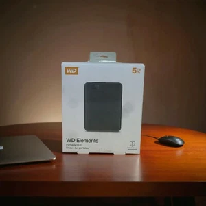 WD - Elements Black Portable, 5TB HDD External - Afbeelding 1 van 8