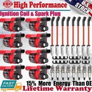High Performance UF414 Ignition Coils+Spark Plug+Wire For Chevy GMC 5.3L 6.2L V8 - Picture 1 of 23