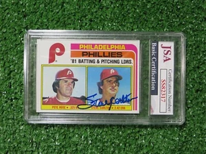 STEVE CARLTON PHILADELPHIA PHILLIES SIGNED 1982 Topps SLABBED BASEBALL CARD JSA - Picture 1 of 6
